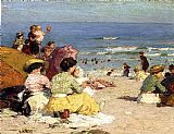 Edward Henry Potthast Canvas Paintings - Beach Scene 1